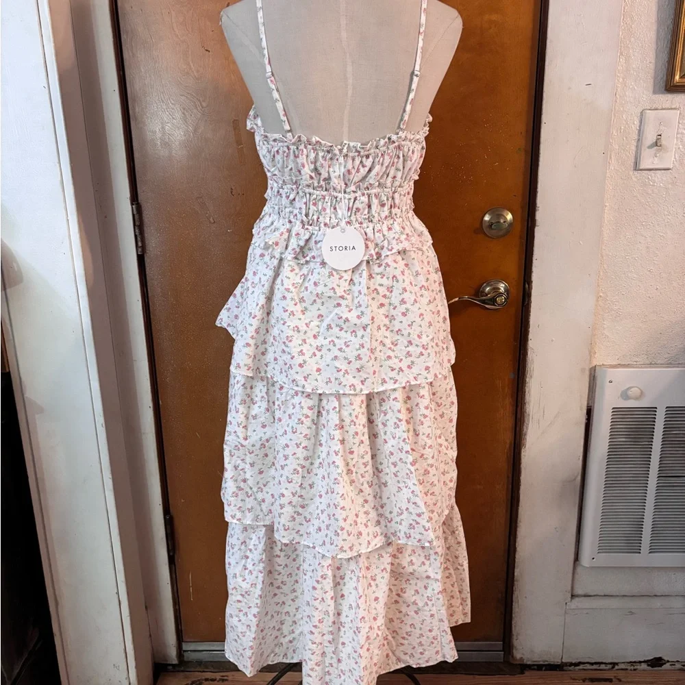 NWT Spring & Summer maxi dress.  Tea length. Medium - Picture 4 of 6